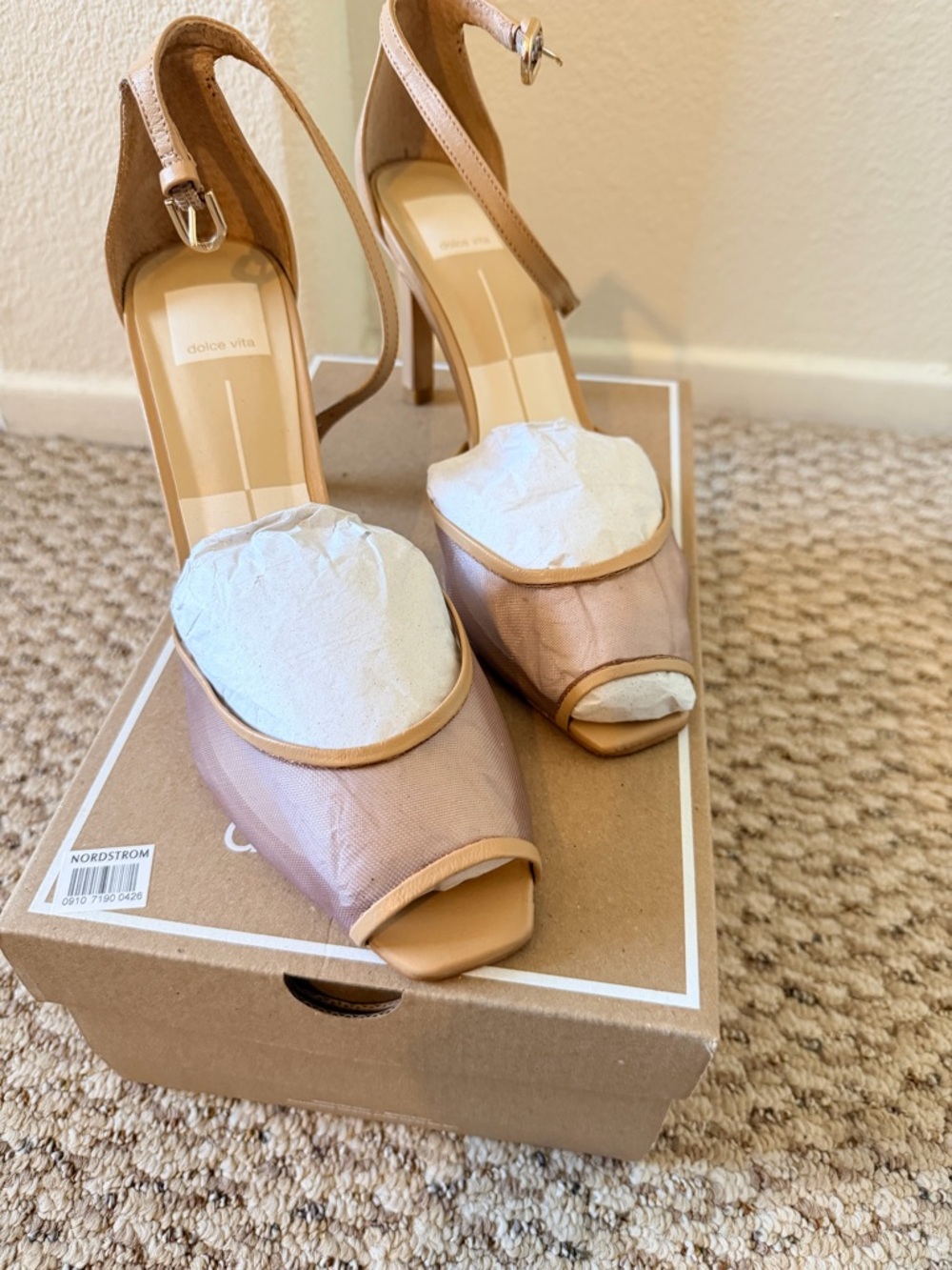 Nordstrom Dolce Vita Open-Toe Ankle-Strap Heels in Blush Nude